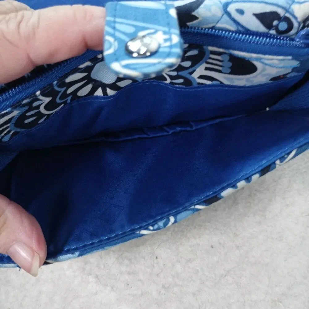 Vera Bradley Blue Star Floral Trifold Wallet Checkbook Organizer Cotton Quilted - Picture 8 of 12